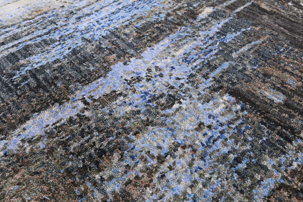 Wool and Silk Modern Hand Knotted Rug 6' 1" X 9' 0" Q7187