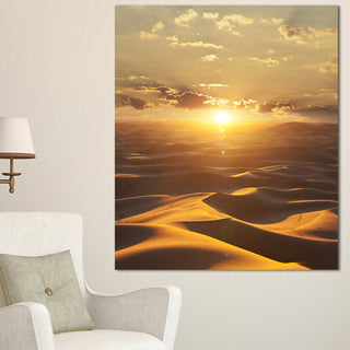 Evening Sahara Desert with Sunlight, Oversized Landscape Canvas Art, 30"x40"