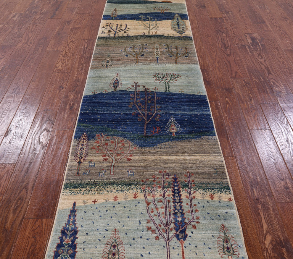 Persian Gabbeh Tribal Handmade Runner Rug 2' 8" X 9' 9" - Q12626