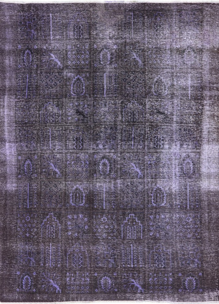7'x9' Purple Overdyed Oriental Rug, W2633