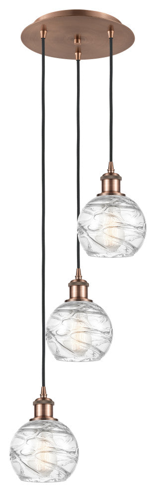 Innovations 113B-3P-AC-G1213-6 3 Light Multi-Pendant, Antique Copper