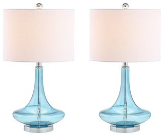 Cecile 25.5" Glass Teardrop Table Lamp, Set of 2