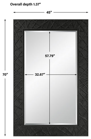 Uttermost 09803 Everest Satin Black Mirror