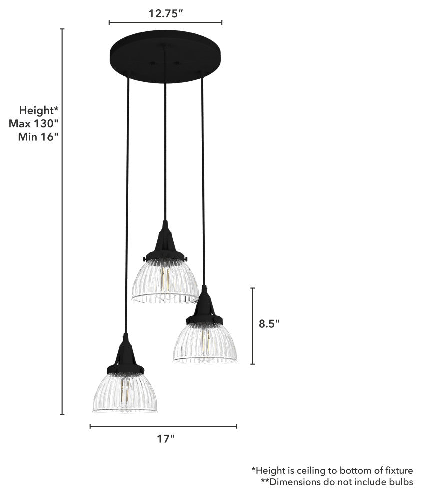 Cypress Grove Natural Iron 3 Light Round Cluster Ceiling Light Fixture