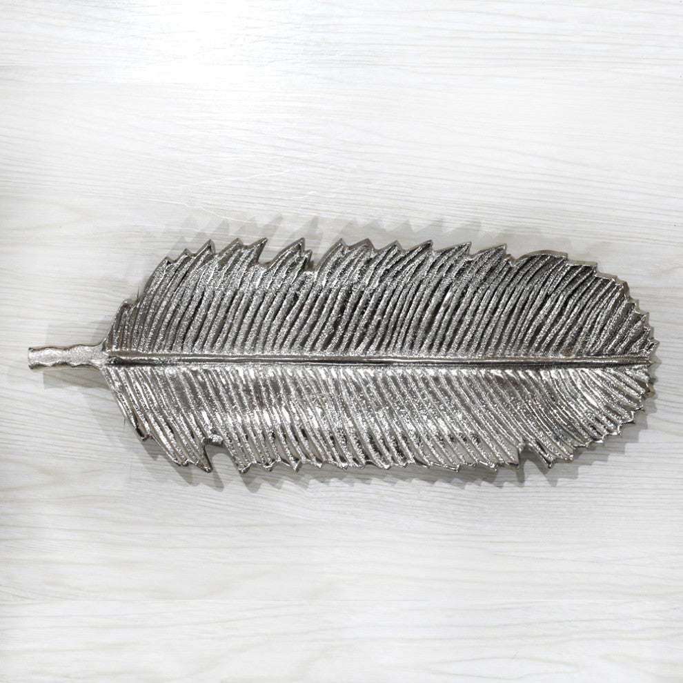 Handmade Decorative Aluminium Tray, Silver Color Coated