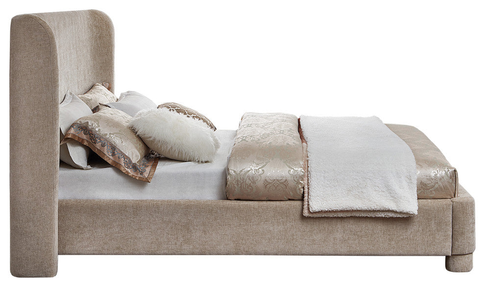 Penny Bed, Beige, King, Chenille Fabric