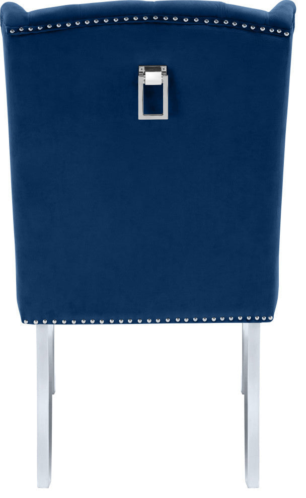 Suri Velvet Upholstered Dining Chair, Navy