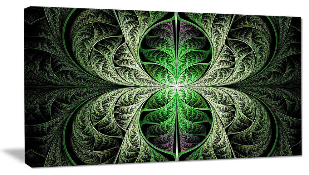Fabulous Green Fractal Texture, Abstract Canvas Art Print, 40x20