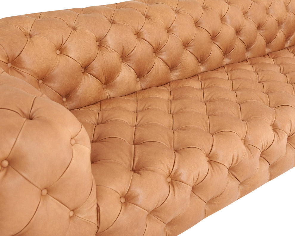 Divani Casa Dexter, Transitional Camel Tufted Sofa