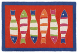 Picket Fish Orange Hook Rug By Kate Nelligan