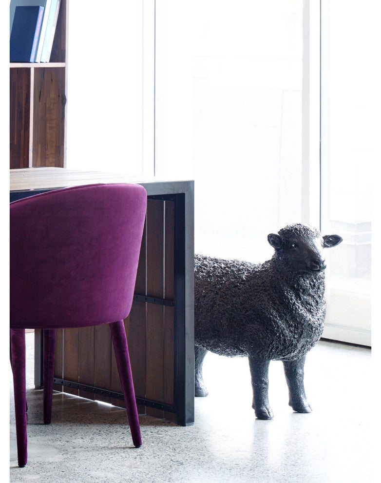 Retro Dolly Sheep Statue Black - Black