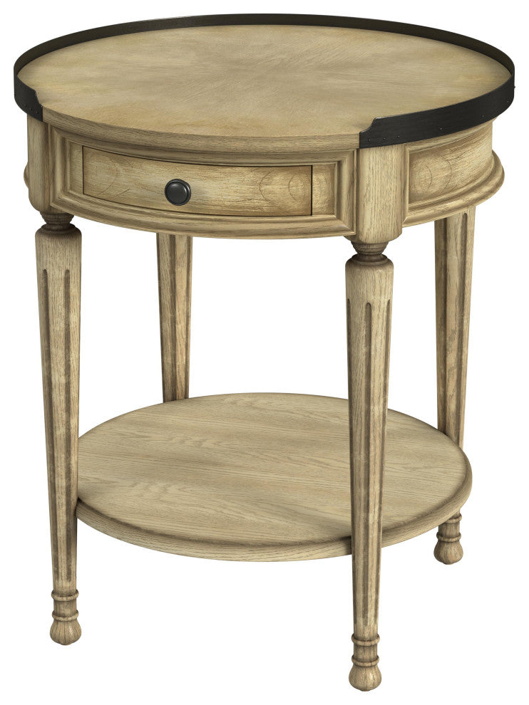Sampson  Accent Table with Storage, Antique Beige