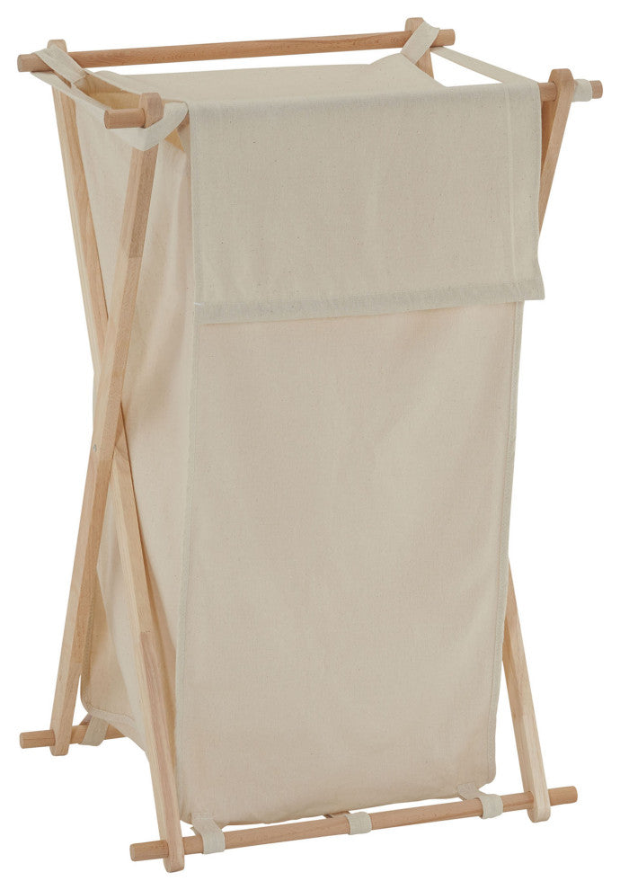 X-Frame Wood Laundry Hamper, Single
