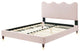 Platform Bed Frame, Queen Size, Pink, Velvet, Modern, Bedroom Guest Suite