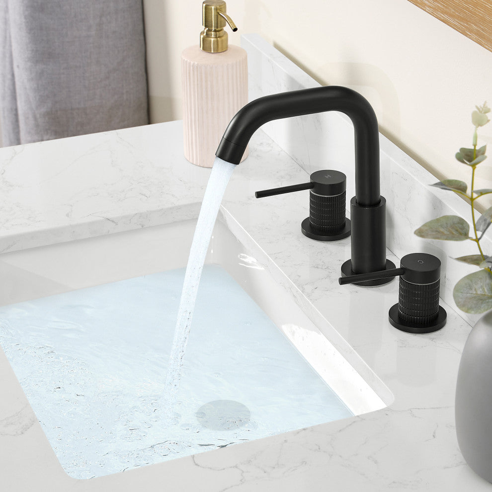 Versace 8" Widespread 2-Handle Bathroom Faucet, Matte Black