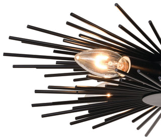 Nikko Mid-Century Modern Starburst Ceiling Light, Matte Black, 16"wx9.5"hx16"d