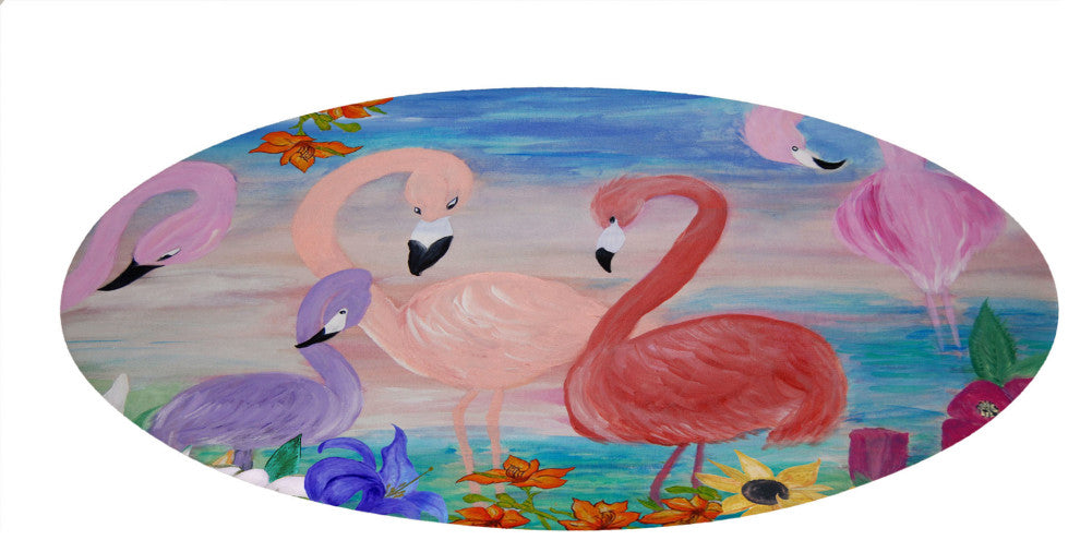 Flamingo designs coastal home chenille Area Rugs  60 inch from my art., Flamingo