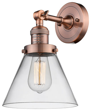 Large Cone 1-Light LED Sconce, Antique Copper, Glass: Clear