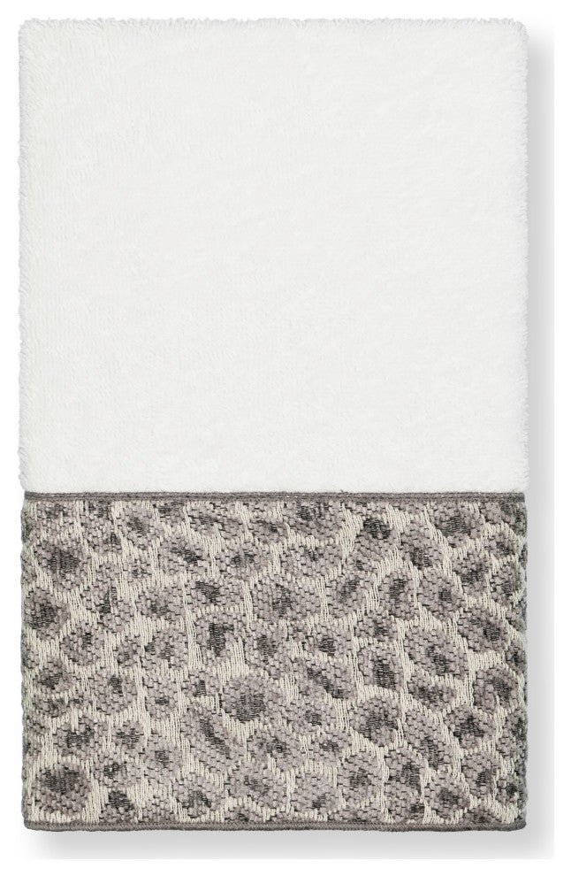 Linum Home Textiles Turkish Cotton Spots 3-Piece Embellished Towel Set, White
