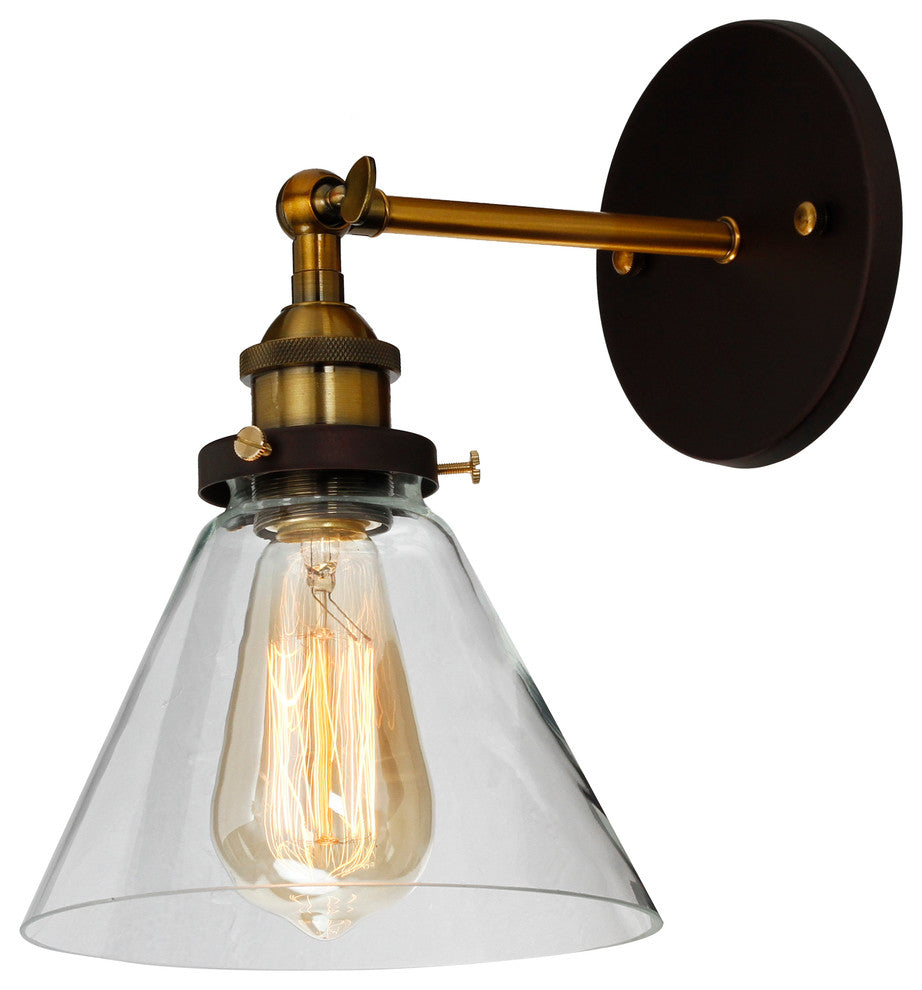 Chloe Lighting Reed Industrial 1 Light Oil Rubbed Bronze Wall Sconce 7" Wide