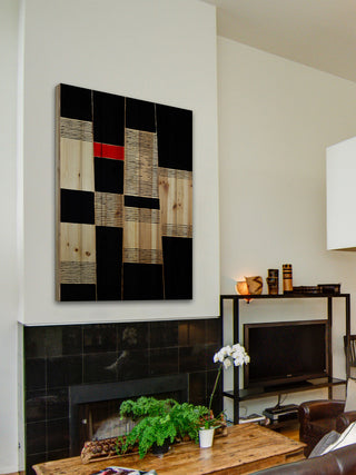 "Depth in Darkness" Painting Print on White Wood