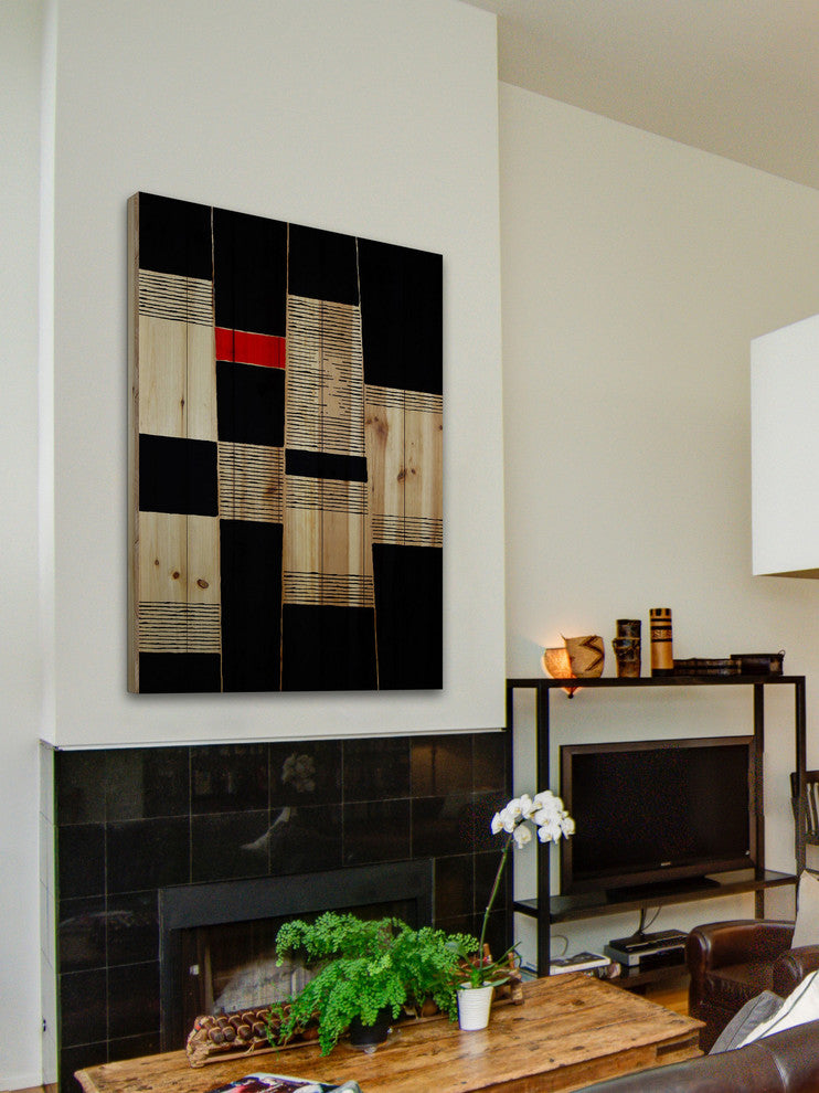 "Depth in Darkness" Painting Print on White Wood