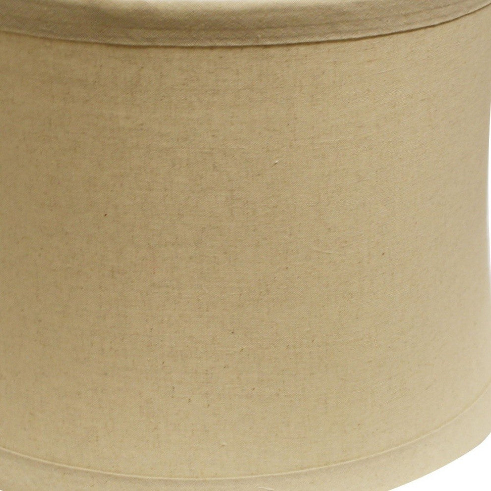 19" Rosewood Drum Trimmed Linen Lampshade