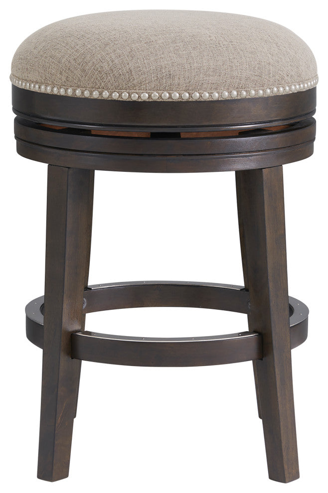 Clara Swivel Bar Stool, Dark Brown, Counter Height