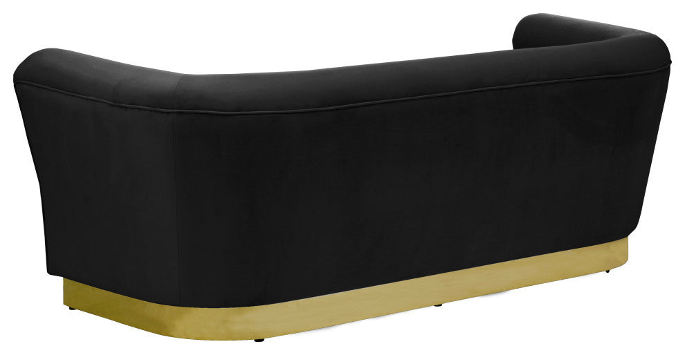 Bellini Velvet Upholstered Sofa, Black