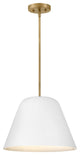Lark Madi 16" Medium Pendant Light, Matte White + Lacquered Brass