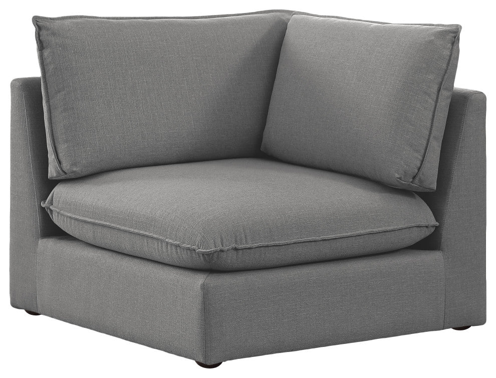 Mackenzie Linen Textured Fabric Upholstered Corner Chair, Grey