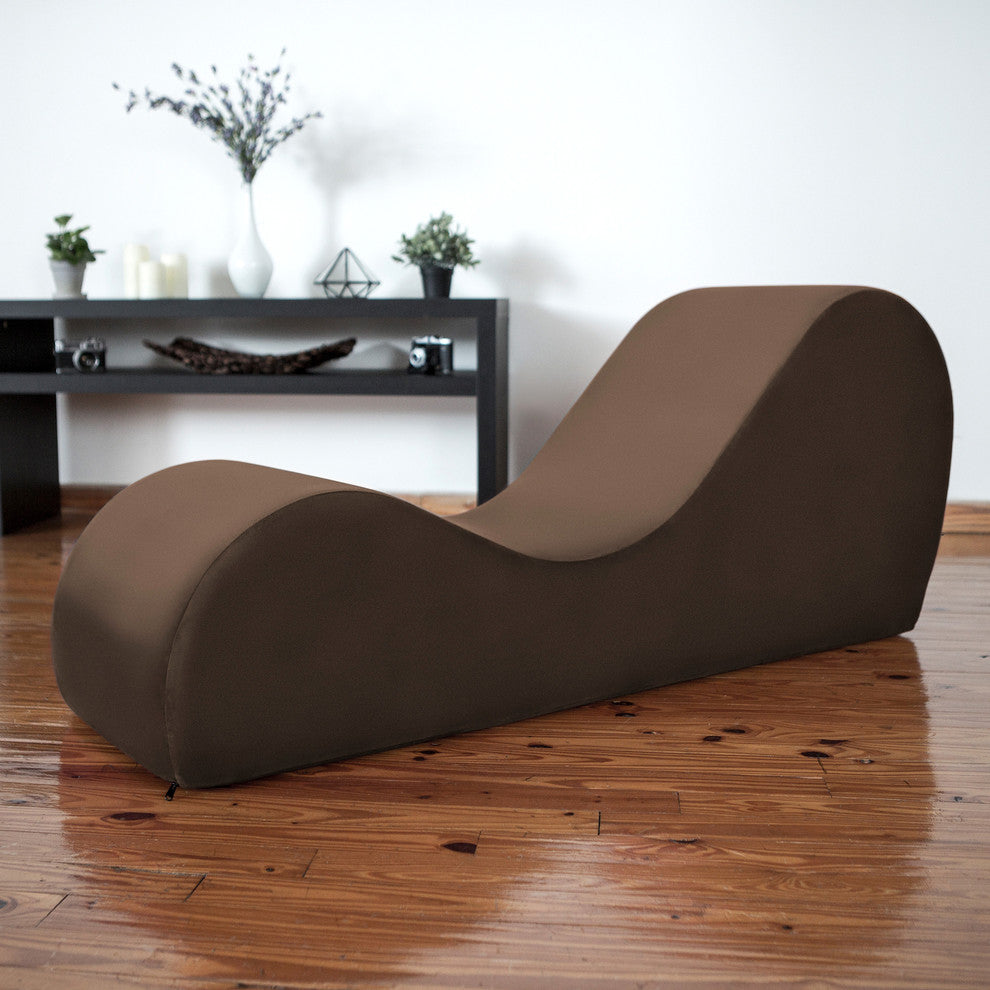 Avana Chaise Lounge Yoga Chair, Brown