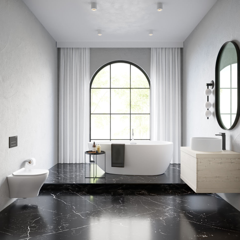 Monaco Round Vessel Sink, Matte White