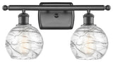 Small Deco Swirl 2-Light Bath Vanity-Light, Oil Rubbed Bronze, Clear