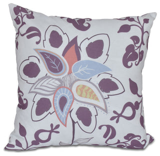 Paisley Pop, Floral Print Pillow, Purple, 18"x18"