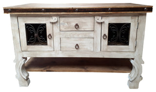 Rustic Esteban Bathroom Vanity Yugo Legs, 60"x22"x36", Fake Top Drawer