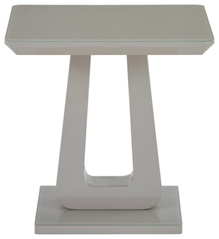 Contemporary MDF/Glass Accent Table, Warm Gray
