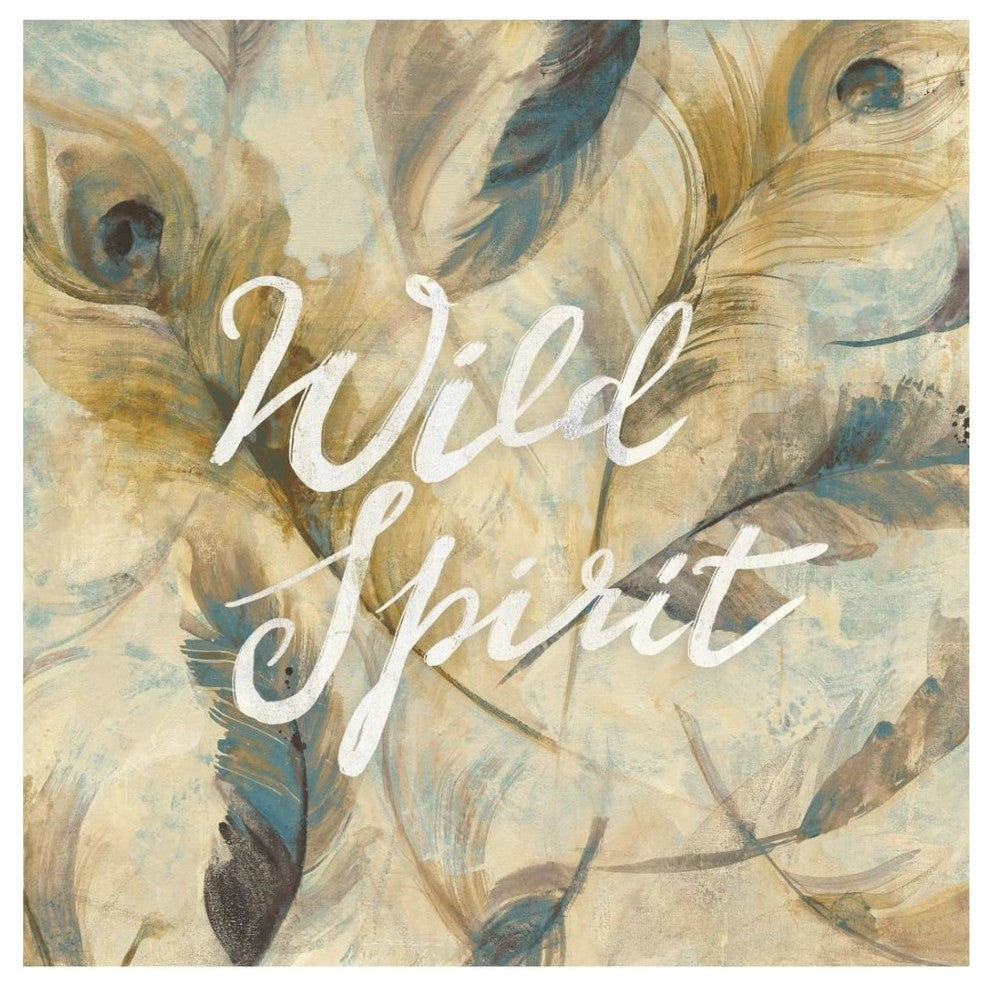 "Feather Toss Square Wild Spirit" Paper Print by Albena Hristova, 26"x26"