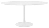 Lippa Round Wood Top Dining Table, White, 60"