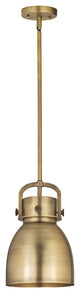 Innovations 710-1S-BB-M712-8BB Newton Bell 1 Light Mini Pendant, Brushed Brass