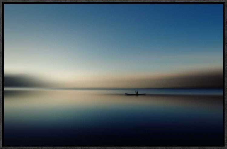 "Alone In Somewhere" Framed Canvas Giclee by Cie Shin, 23x15"