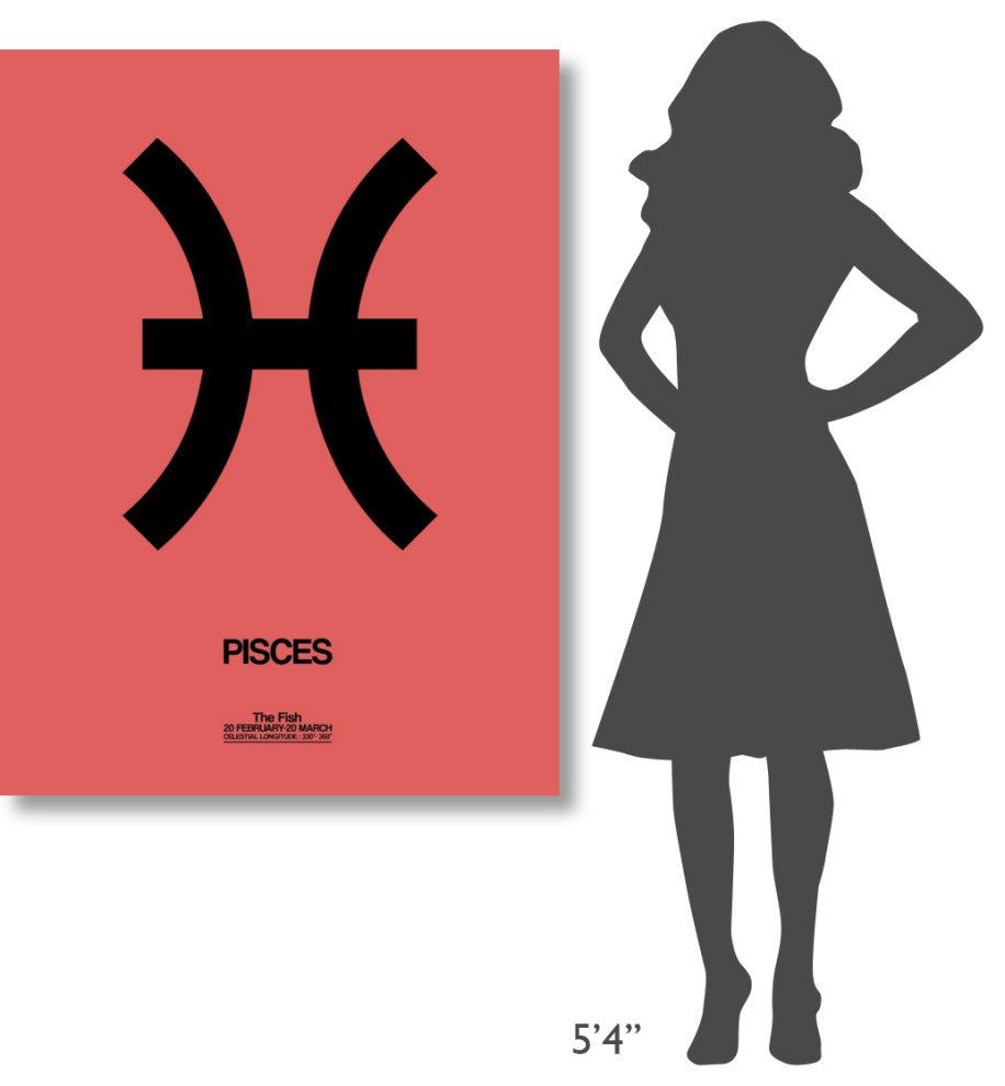 "Pisces Zodiac Sign Black" Fine Art Print