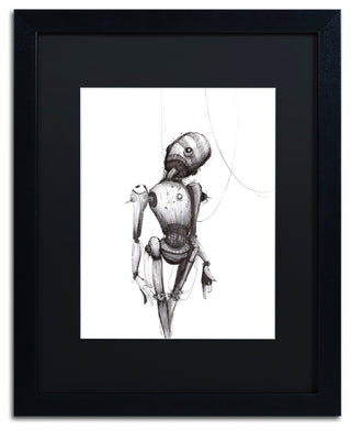 Disconnect' Matted Framed Art, Black Frame, Black Matte, 20x16