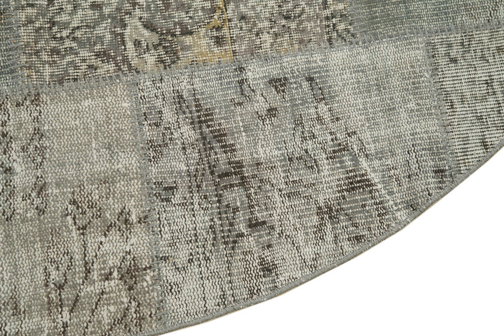 Rug N Carpet - Handmade Anatolian 6' 7" x 6' 7" Rustic Round Patchwork Rug