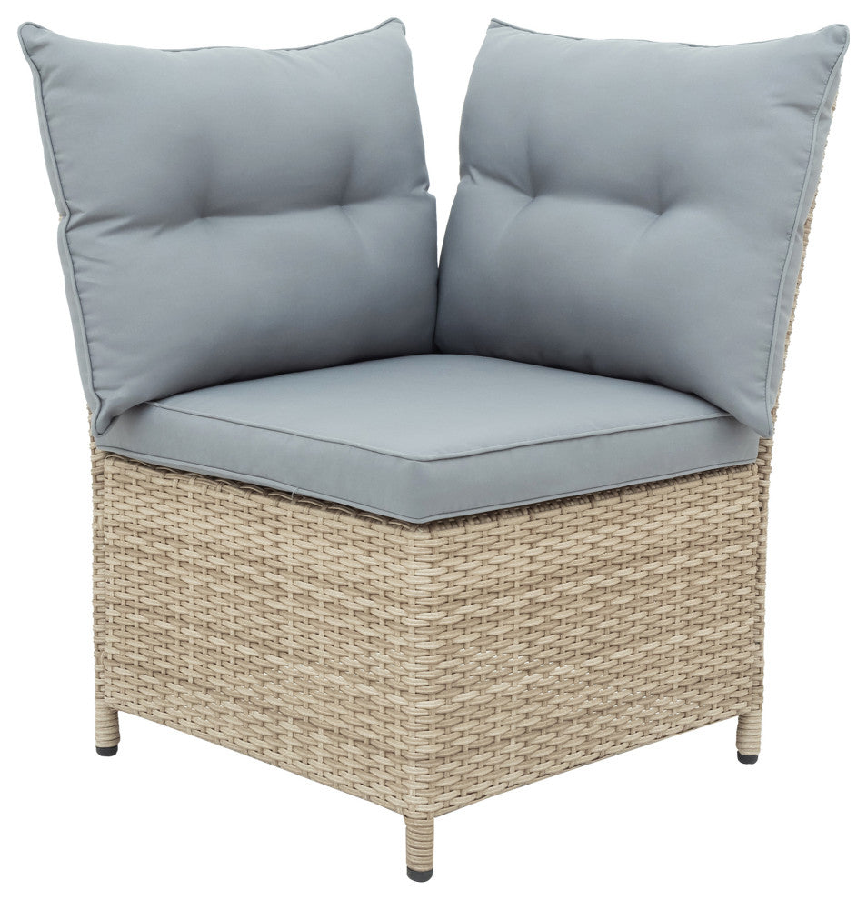 4 Pieces Outdoor Rattan Patio Sectional Sofa Set With Adjustable Backs