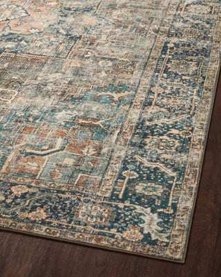Margot Oriental Terracotta/Lagoon Area Rug, 7'6"x9'6"