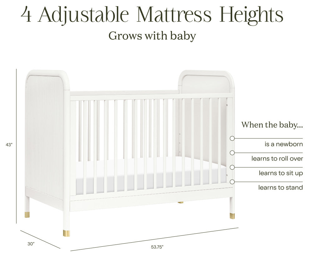 Brimsley Tambour 3-in-1 Convertible Crib, Warm White