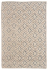 Chloe Diamond Area Rug, Natural/Grey, 9' X 13'