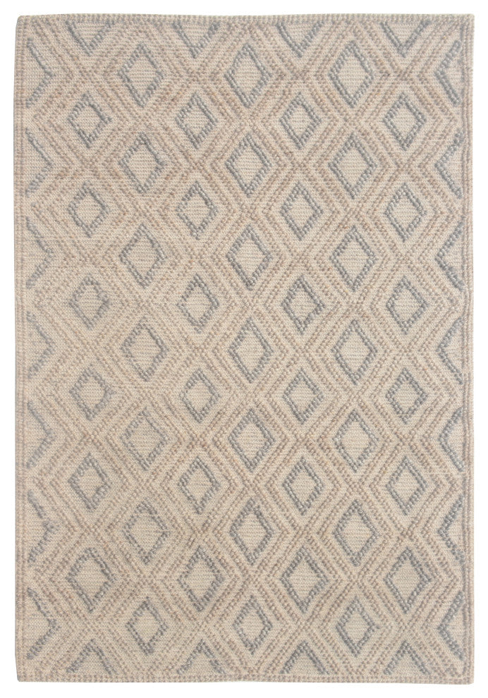 Chloe Diamond Area Rug, Natural/Grey, 9' X 13'