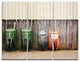"Row of Wheelbarrows" Photo Metal Wall Art, 3 Panels, 36"x28"